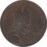 1793 HALFPENNY TOKEN YORKSHIRE BISHOP BLAZE LEEDS WOOL MANUFACTORY DH41 ( REF 182 )