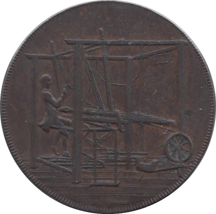 1792 HALFPENNY TOKEN NORFOLK NORWICH GREAT BRITAIN CASTLE AND LION BOBBIN WINDER UK DH28 ( REF 105 )