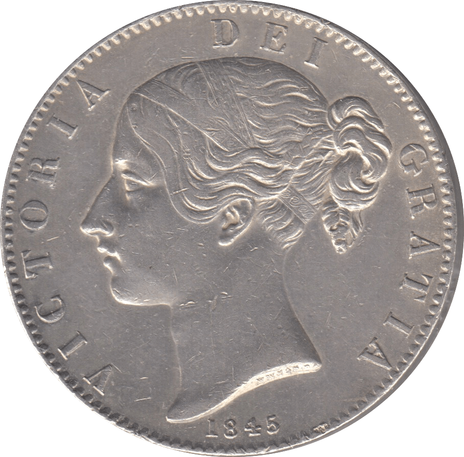 1845 CROWN ( EF ) VIII CINQFOIL - Crown - Cambridgeshire Coins