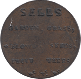 1796 HALFPENNY TOKEN LOTHIAN ARMS AND ARCHIBALD SEEDS MAN SELLS FLOWERS DH10 ( REF 243 )