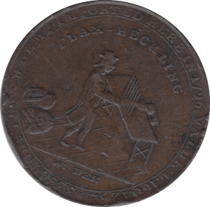 1797 HALFPENNY TOKEN ANGUSHIRE DUNDEE CASTLE HACKLING DH20 ( REF 250 )