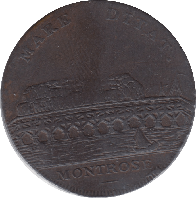 1796 HALFPENNY TOKEN ANGUSHIRE SARUM CATHEDRAL GROCERS ARM ( VF ) ( REF 247 )