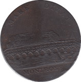 1796 HALFPENNY TOKEN ANGUSHIRE SARUM CATHEDRAL GROCERS ARM ( VF ) ( REF 247 )