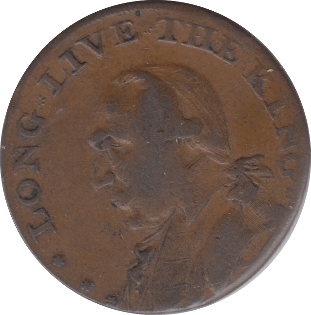 1795 HALFPENNY TOKEN MIDDLESEX BUST OF WHITFIELD LONG LIVE THE KING DH911B ( REF 114 )