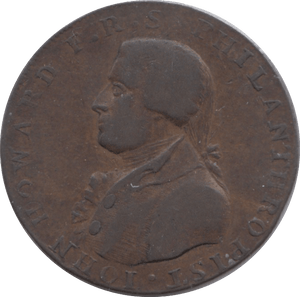 1795 HALFPENNY TOKEN SOMERSET J.HOWARD BRITANNIA DH37 ( REF 152 )