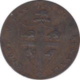 1793 HALFPENNY TOKEN WARWICKSHIRE BIRMINGHAM BOY SHIELD OF ARMS DH50A ( VF )  ( REF 171 )