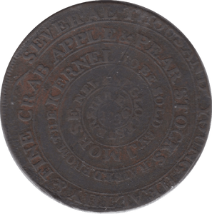 1796 HALFPENNY TOKEN GLOUCESTERSHIRE NEWENT SHIELD OF ARMS J.MORSE THOUSAND DH65 ( REF 206 )