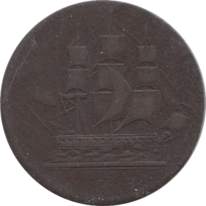 17TH - 18TH CENTURY FARTHING TOKEN CANADA SHIP COLONIES ( REF 291 )