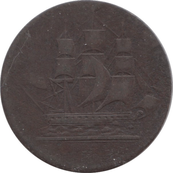 17TH - 18TH CENTURY FARTHING TOKEN CANADA SHIP COLONIES ( REF 291 )