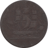 17TH - 18TH CENTURY FARTHING TOKEN CANADA SHIP COLONIES ( REF 291 )