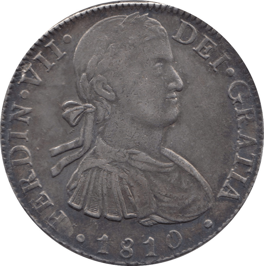 1810 MEXICO SILVER 8 REALES SPANISH COLONIAL TRADE DOLLAR