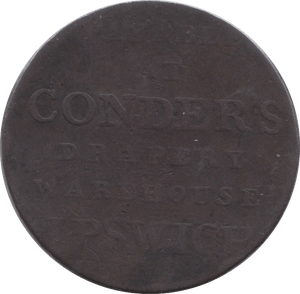 1794 HALFPENNY TOKEN SUFFOLK IPSWICH CROSS CONDERS MILLED DH35 ( REF 137 )