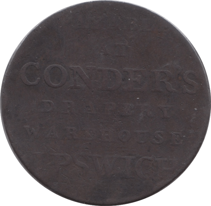 1794 HALFPENNY TOKEN SUFFOLK IPSWICH CROSS CONDERS MILLED DH35 ( REF 137 )