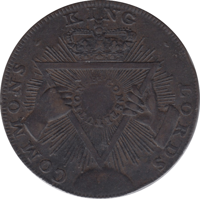 1795 HALFPENNY TOKEN MIDDLESEX KING LORDS COMMONS FEMALE WITH SWORD AND SHIELD DH295 ( REF 113 )