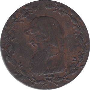 1795 HALFPENNY TOKEN ANGELSEY DRUIDS HEAD HARPIST DH6 ( REF 251 )