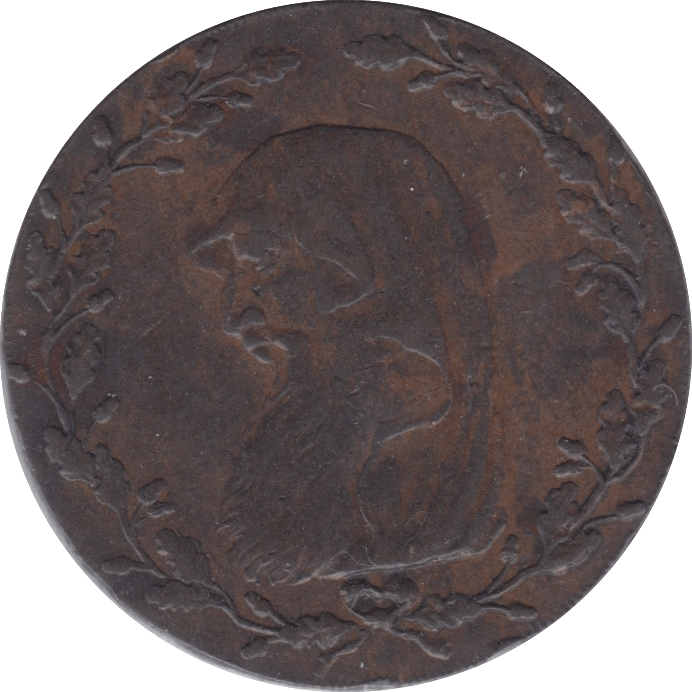 1795 HALFPENNY TOKEN ANGELSEY DRUIDS HEAD HARPIST DH6 ( REF 251 )