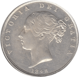 1848 HALFCROWN ( EF ) 8 OVER 6 - Halfcrown - Cambridgeshire Coins