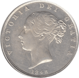 1848 HALFCROWN ( EF ) 8 OVER 6 - Halfcrown - Cambridgeshire Coins