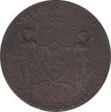 1795 HALFPENNY TOKEN MAIDSTONE ARMS PADSOLE PAPER MILLS ENGRAILLED DH27 ( VF ) ( REF 72 )