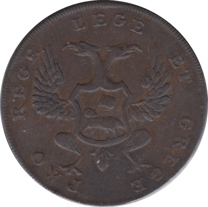 1797 HALFPENNY TOKEN PERTHSHIRE PERTH ARMS BUNDLE OF YARN DH5(A) ( REF 237 )