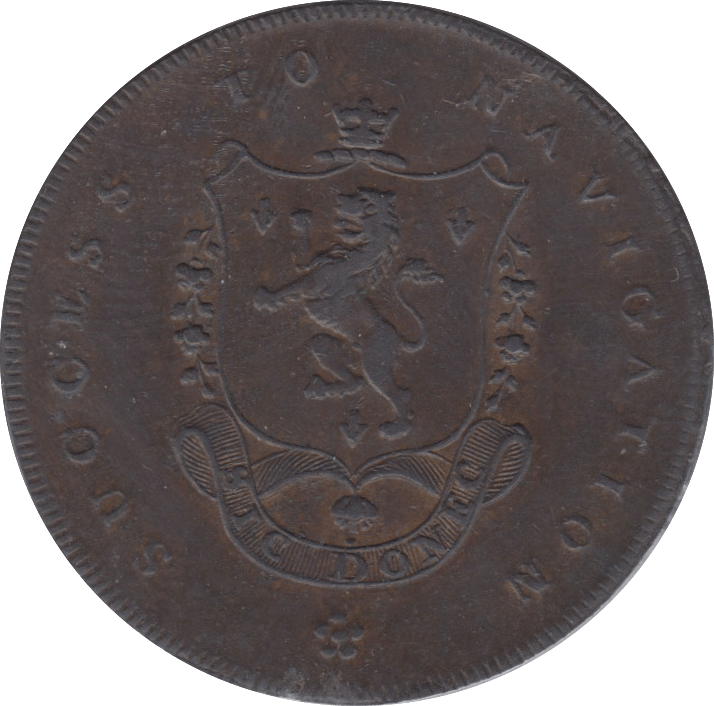 1793 HALFPENNY TOKEN LANCASTER MANCHESTER ARMS PORTERS SACK DH135A ( REF 65 )