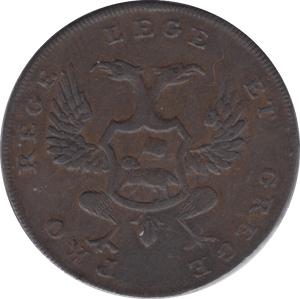 1797 HALFPENNY TOKEN PERTHSHIRE PERTH ARMS BUNDLE OF YARN DH6 ( REF 236 )