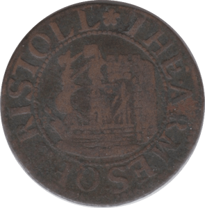 1662 FARTHING TOKEN BRISTOL ( REF 262 )