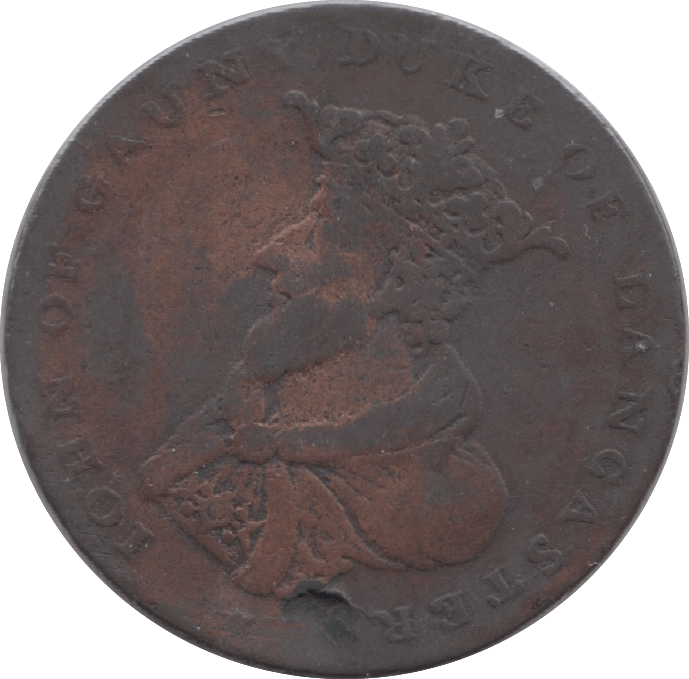 1789 HALFPENNY TOKEN WICKLOW JOHN OF GAUNT MINERS ARMS AND WINDLASS DH72 ( REF 204 )