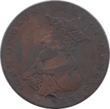 1789 HALFPENNY TOKEN WICKLOW JOHN OF GAUNT MINERS ARMS AND WINDLASS DH72 ( REF 204 )