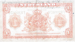 1 GULDEN WETTIG BETAALMIDDEL NETHERLANDS BANKNOTE REF 18