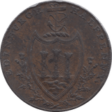 1790 HALFPENNY TOKEN LOTHIAN EDINBURGH ARMS ST ANDREWS CROSS HUTCHINSON DH23 ( VF ) ( REF 239 )