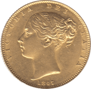 1847 GOLD SOVEREIGN ( EF ) REF 26 SHIELD BACK - Sovereign - Cambridgeshire Coins