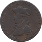 1794 HALFPENNY TOKEN HAMPSHIRE ADMIRAL HOWE KING AND CONSTITUTION PLAIN DH20E ( REF 224 )