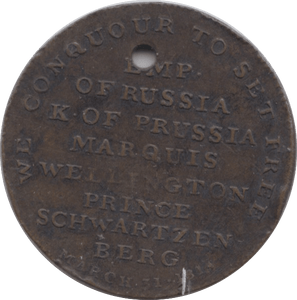 1814 NAPOLEAN DEVIL ASS EMP OF RUSSIA TOKEN TOKEN ( REF 258 )