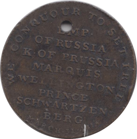 1814 NAPOLEAN DEVIL ASS EMP OF RUSSIA TOKEN TOKEN ( REF 258 )