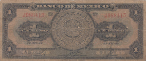 1 PESO BANCO DE MEXICO MEXICAN BANKNOTE 1948 REF 426