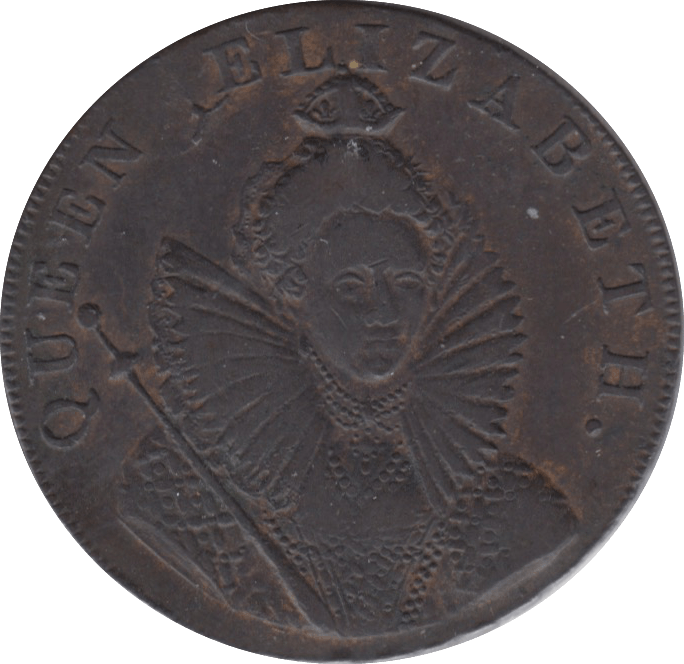 1794 HALFPENNY TOKEN SUSSEX CIRCHESTER ELIZABETH I DH15 ( REF 142 )