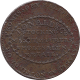1792 HALFPENNY TOKEN STAFFORDSHIRE DONALD AND CO BEE HIVE PAY LEEK DH11 ( REF 155 )