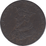 1792 HALFPENNY TOKEN LANCASHIRE SHIELD OF ARMS JOHN O GAUNT DH29E ( REF 81 )