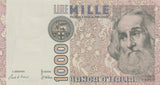 1000 LIRE BANCA D'ITALIA ITALIAN BANKNOTE REF 433