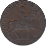 1791 HALFPENNY TOKEN YORKSHIRE WILLIAM III HULL ARMS DH19 ( REF 175 )