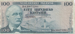 100 KRONUR SEDLABANKI ISLANDS ICELAND REF 397