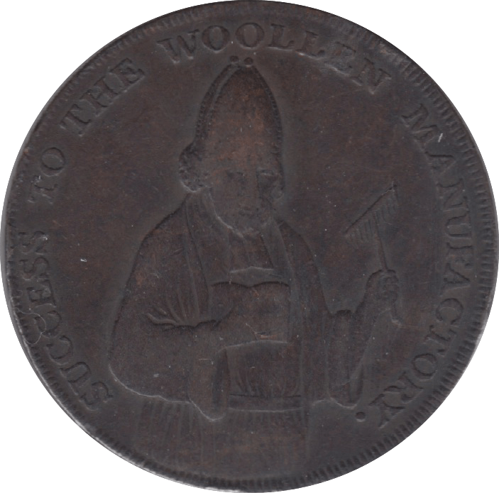 1792 HALFPENNY TOKEN DEVON BISHOP BLAZE EXETER ARMS SAMUEL KINGDOM DH2 ( REF 210 )