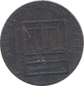 1794 HALFPENNY TOKEN ESSEX COLCHESTER CASTLE LOOM CHAS HEATH DH10 ( VF ) ( REF 208 )