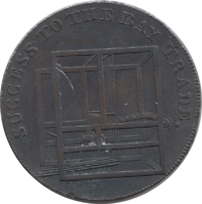 1794 HALFPENNY TOKEN ESSEX COLCHESTER CASTLE LOOM CHAS HEATH DH10 ( VF ) ( REF 208 )