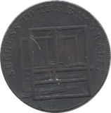 1794 HALFPENNY TOKEN ESSEX COLCHESTER CASTLE LOOM CHAS HEATH DH10 ( VF ) ( REF 208 )