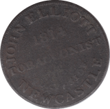 1814 FARTHING TOKEN JOHN ELLIOTT NEWCASTLE ( REF 267 )