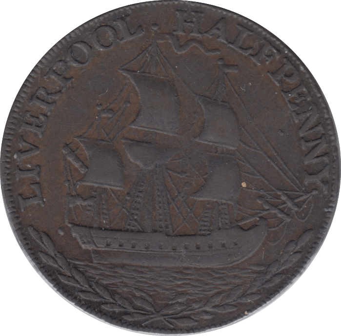 1793 HALFPENNY TOKEN LANCASHIRE SHIELD OF ARMS SHIELD OF ARMS DH60 ( REF 82 )