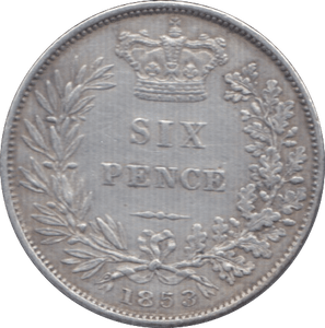 1853 SIXPENCE ( EF ) 1 - Sixpence - Cambridgeshire Coins