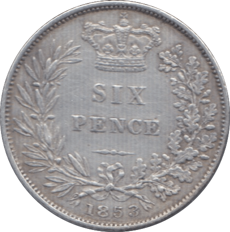 1853 SIXPENCE ( EF ) 1 - Sixpence - Cambridgeshire Coins